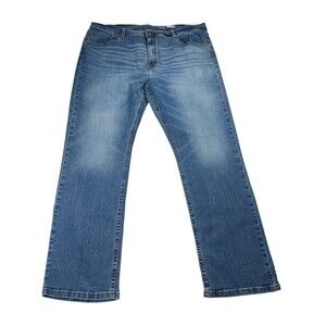 George Jeans Men's 40 x 32 Blue Denim Cotton 5-Pockets Mid-Rise Bootcut Leg